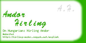 andor hirling business card